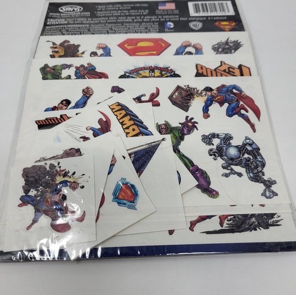 50 Temporary Superman Tattoos‎ Made in USA Ages 4+ - Picture 3 of 5